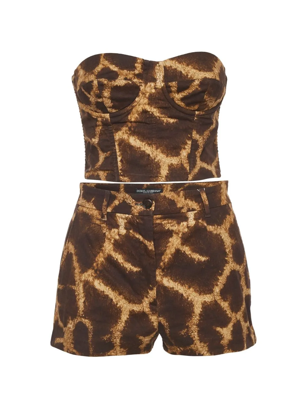 Giraffe-Print Shorts Set by Dolce & Gabbana Pre-Owned