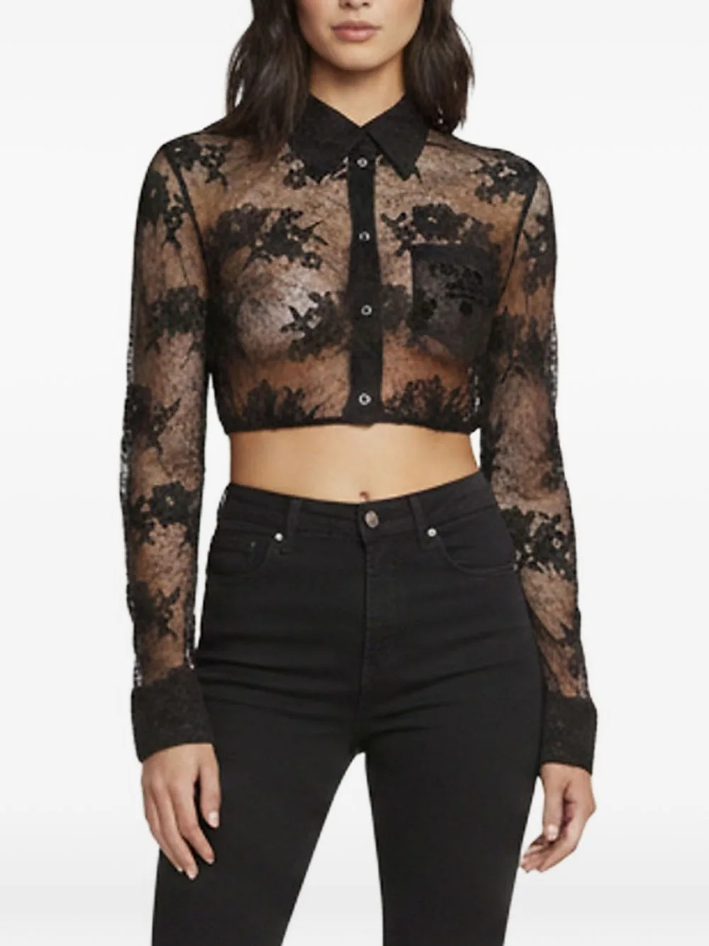 Floral Lace Cropped Top by Prada Pre-Owned