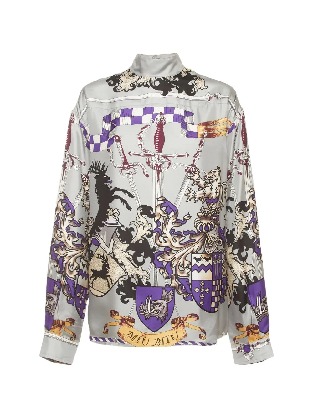 Sword-Print Mock-Neck Top by Miu Miu Pre-Owned