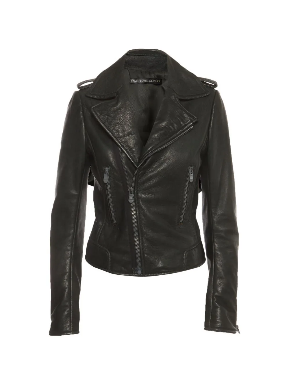 Fitted Zip-Up Leather Jacket by Balenciaga Pre-Owned