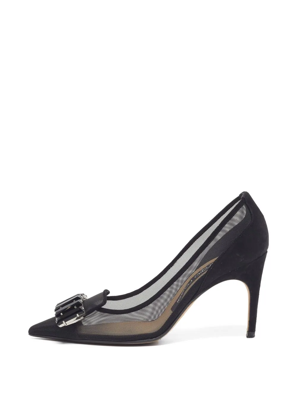 Crystal-Embellished Mesh Pumps by Sergio Rossi