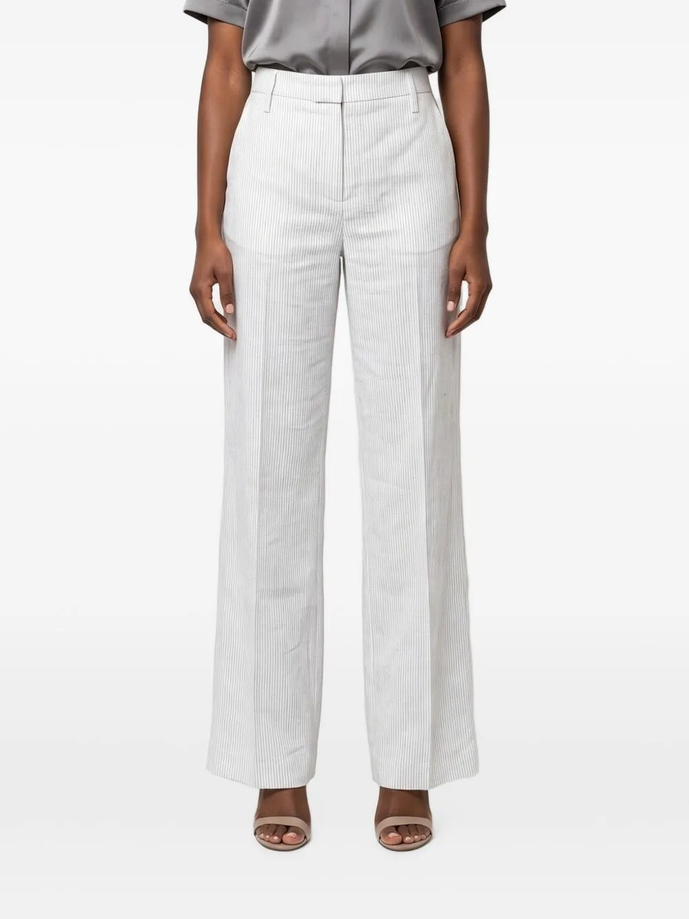 Pinstriped Straight-Leg Trousers by Brunello Cucinelli