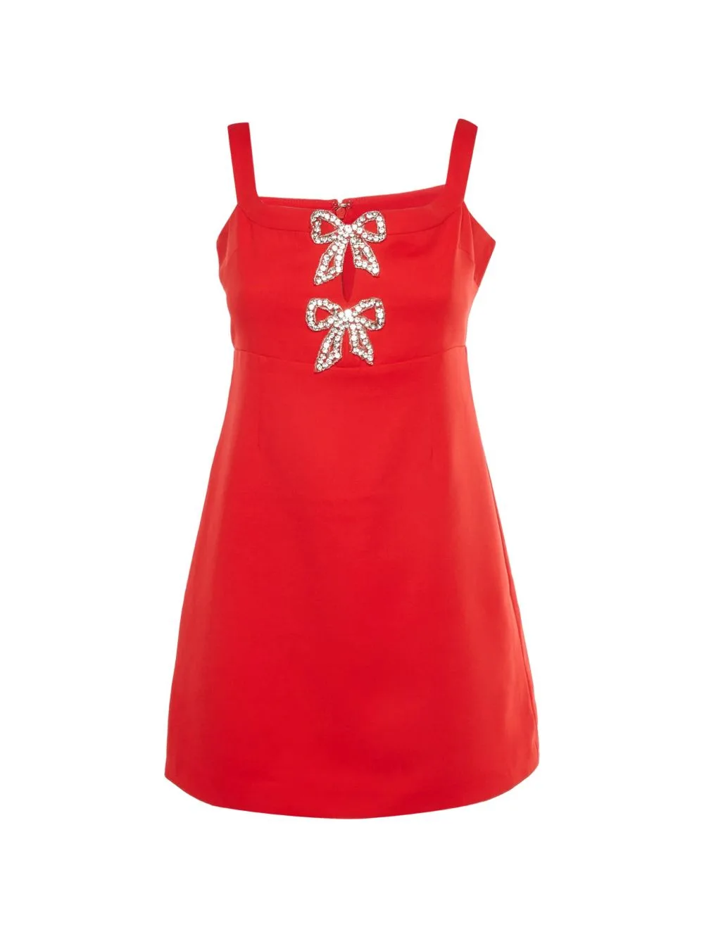 Bow-Embellished Crepe Mini Dress