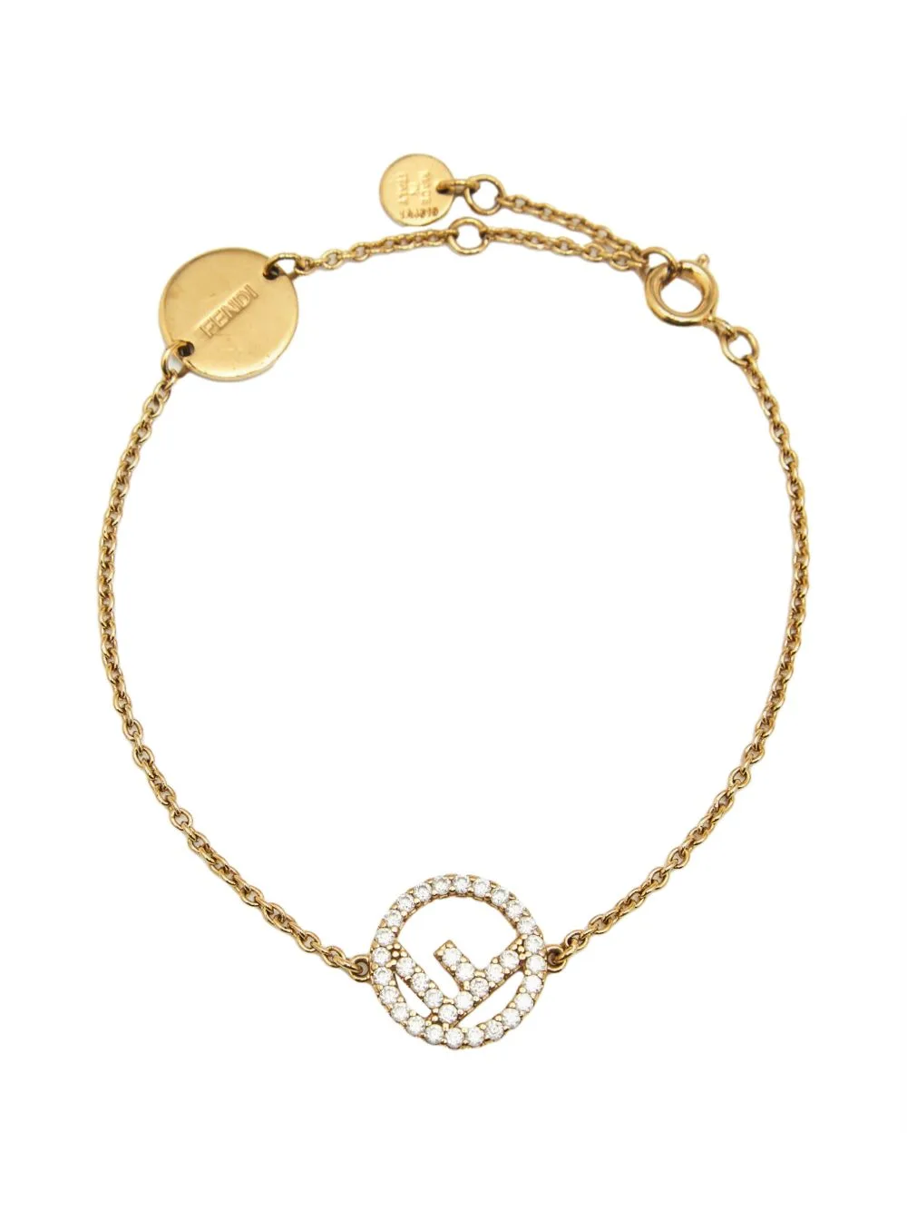 F Is Fendi Crystal-Embellished Bracelet by Fendi Pre-Owned
