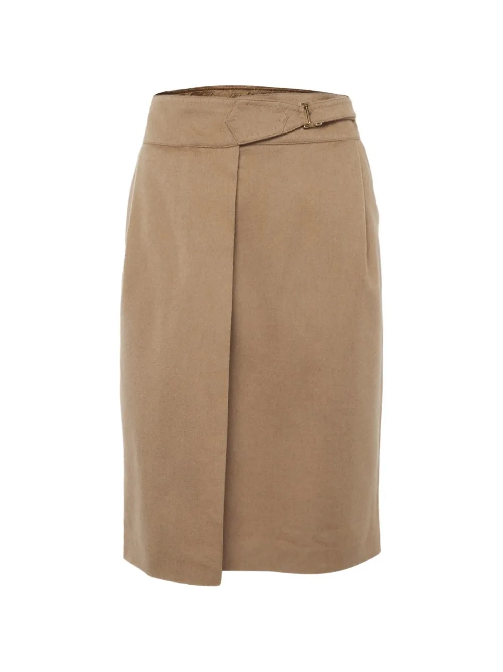 Buckle-Detail Wrap Wool Mini Skirt by Max Mara