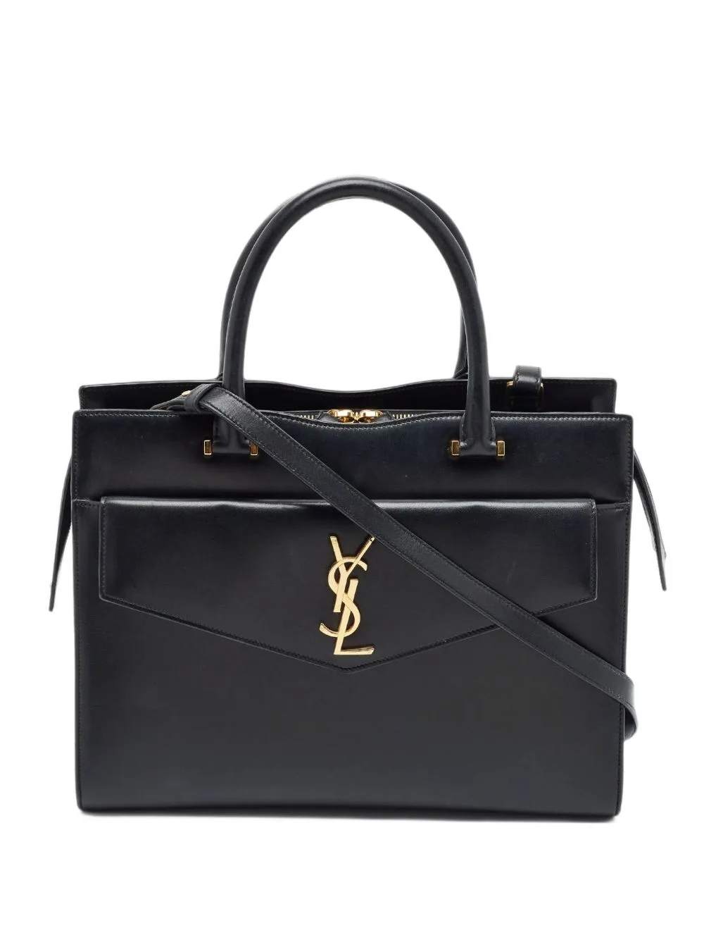 Medium Uptown Leather Tote Bag by Saint Laurent Pre-Owned