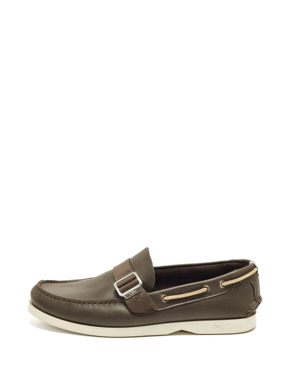 Gancini Buckle-Embellishment Boat Shoes by Ferragamo Pre-Owned