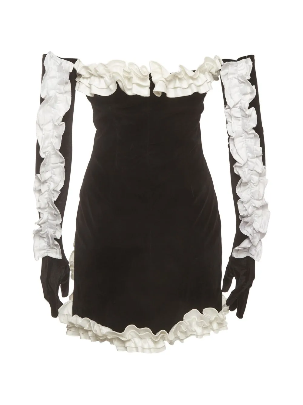 Strapless Ruffle-Trim Mini Dress by Miscreants