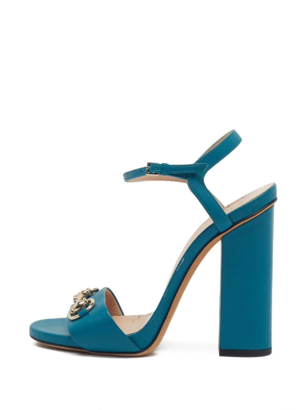 Horsebit Ankle-Strap Leather Sandals