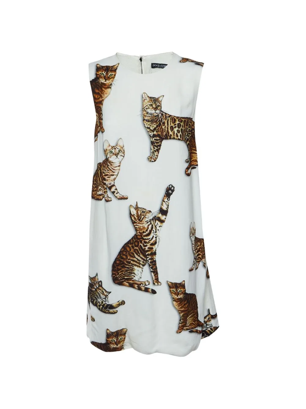 Bengal Cat-Print Midi Dress by Dolce & Gabbana Pre-Owned
