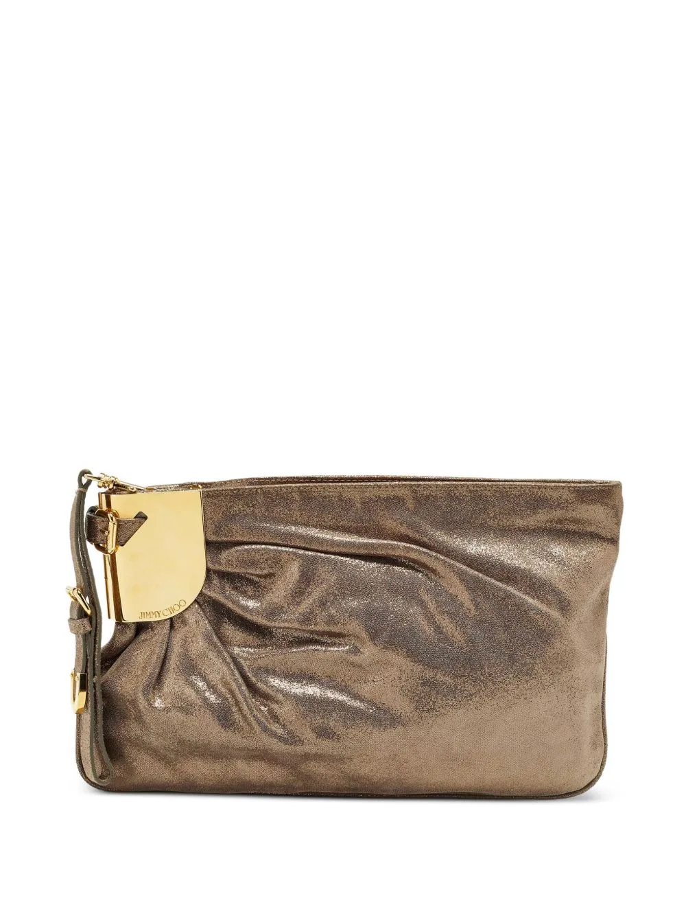 Pleated Metallic Clutch Bag by Jimmy Choo Pre-Owned