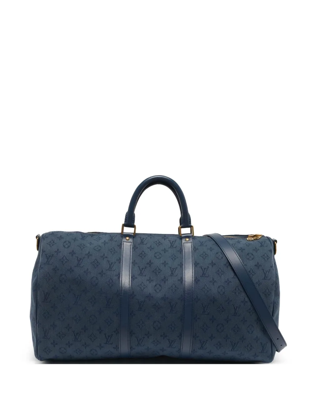 50 Keepall Bandoulière Monogram Denim Duffel Bag by Louis Vuitton Pre-Owned