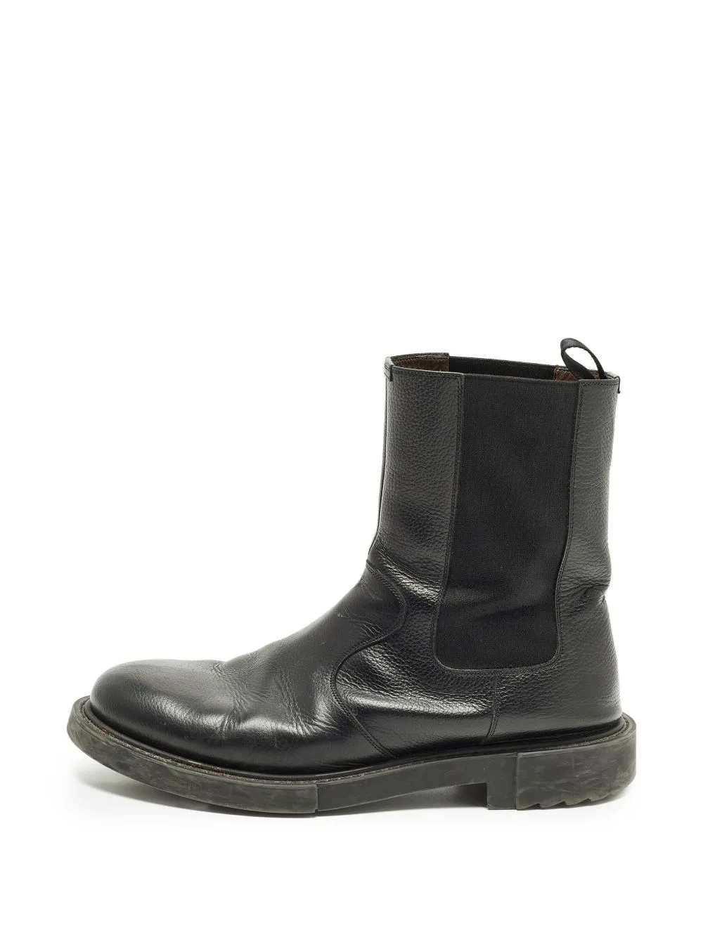 Round-Toe Leather Chelsea Boots by Ferragamo Pre-Owned
