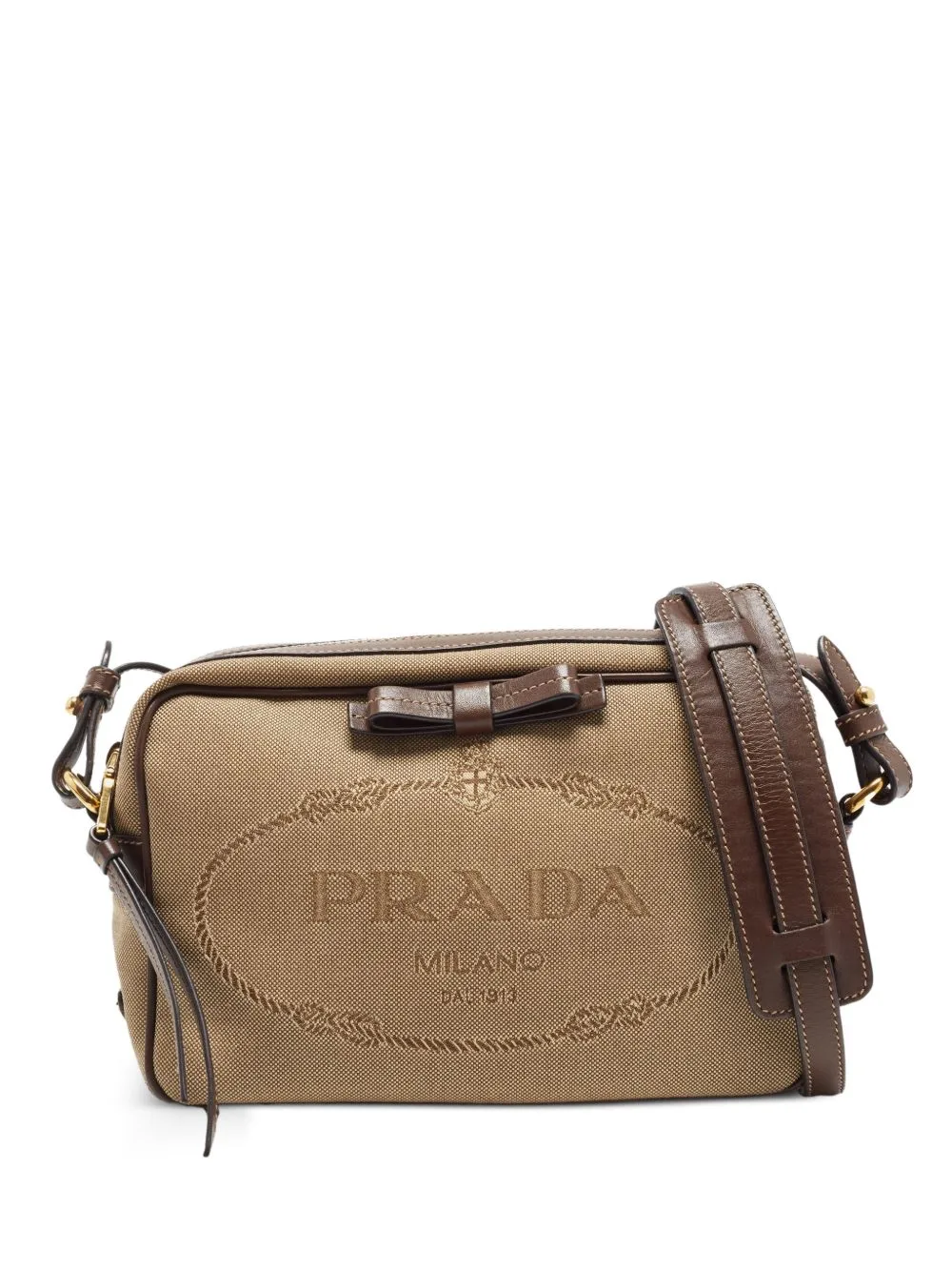 Bow Logo-Jacquard Cross Body Bag by Prada Pre-Owned