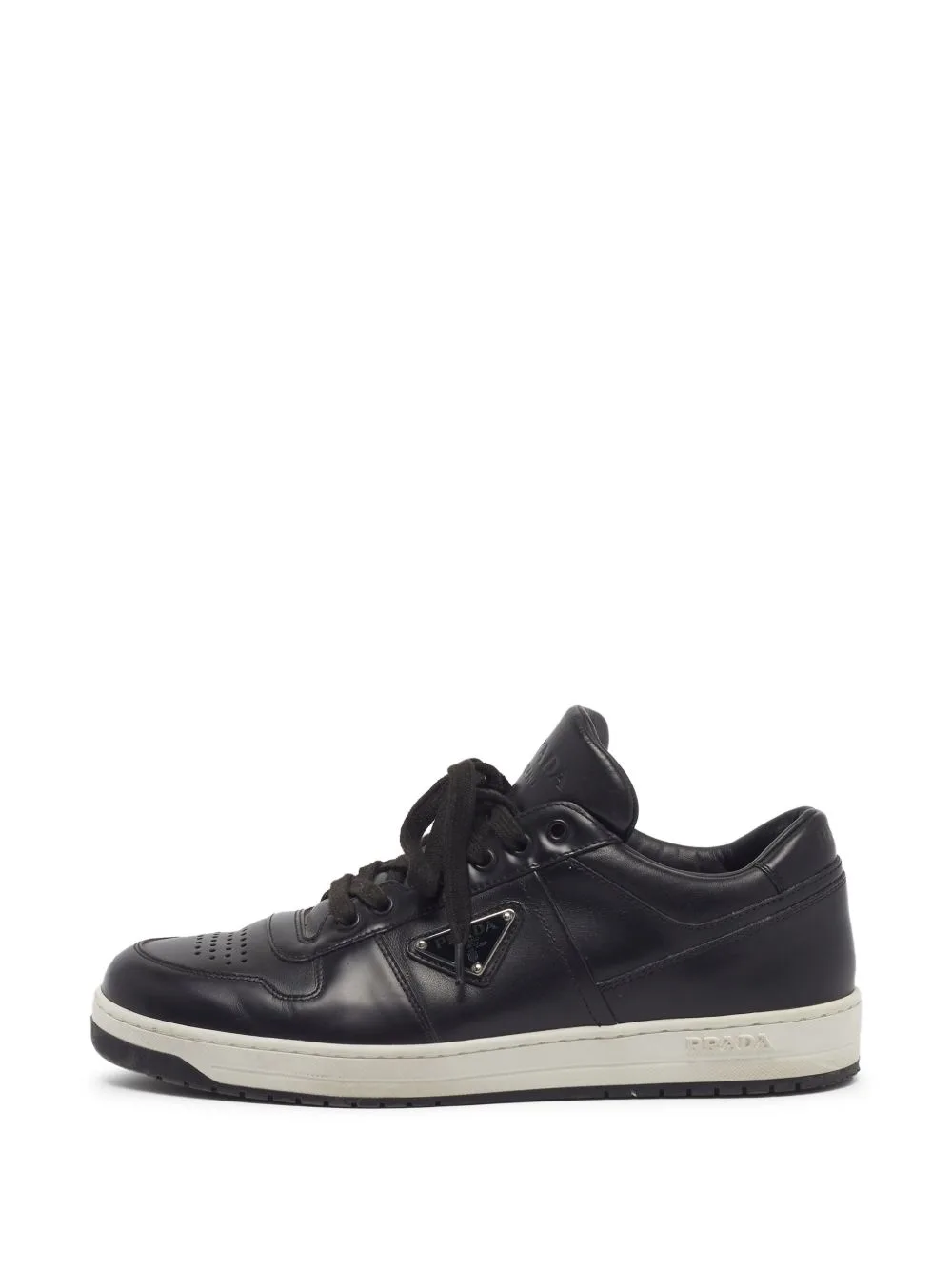 Lace-Up Leather Sneakers by Prada Pre-Owned