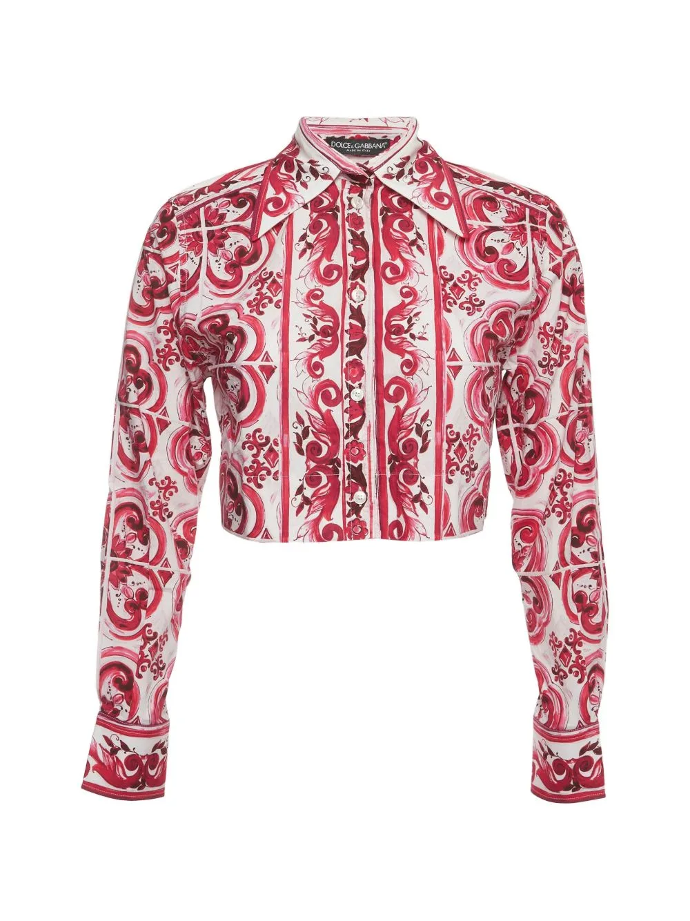 Majolica Paisley-Print Cropped Shirt by Dolce & Gabbana Pre-Owned