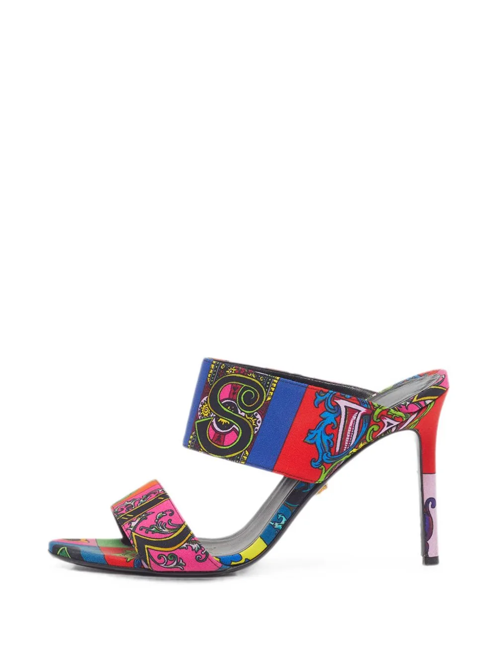 Baroque-Print Heeled Sandals by Versace Pre-Owned