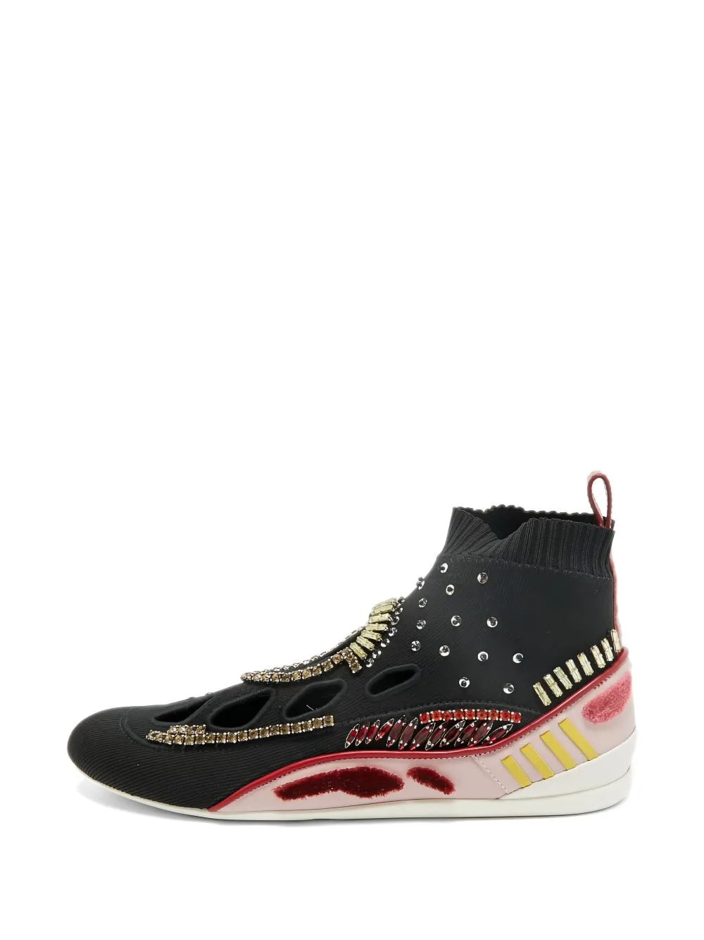 Crystal Embellished High-Top Sneakers by Valentino Garavani Pre-Owned