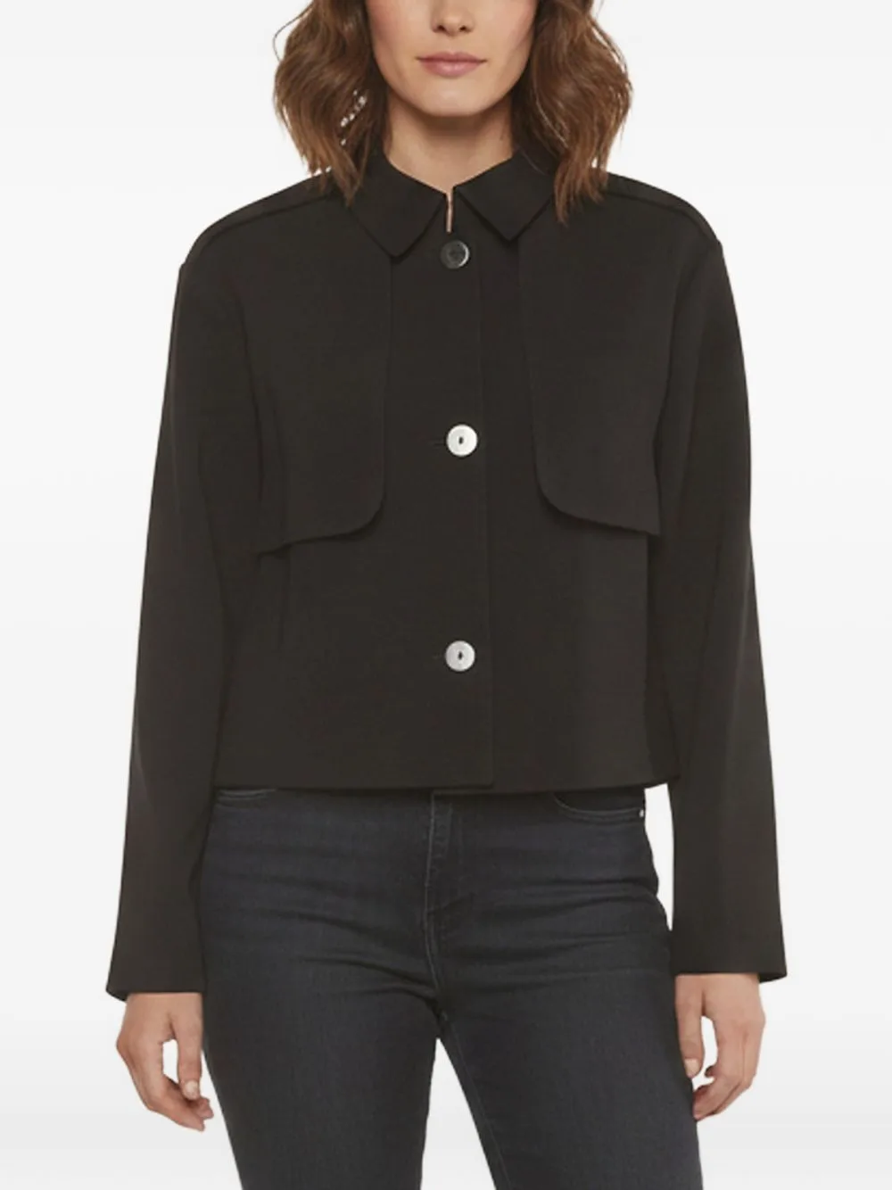 Admiral Crepe Cropped Jacket by Theory