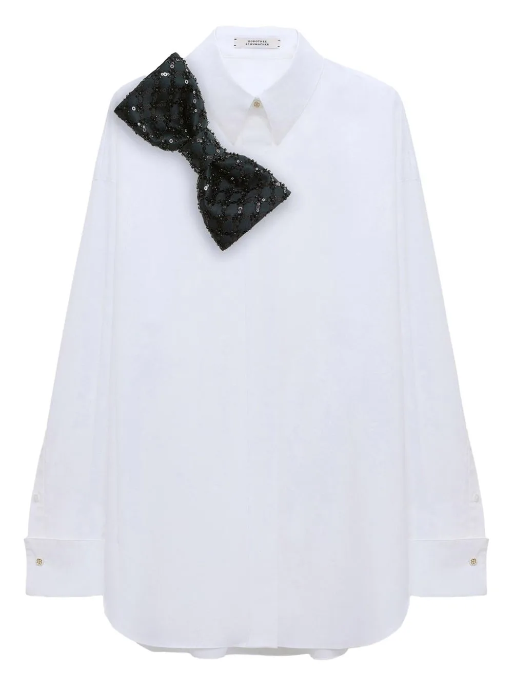 Poplin Power Sequin Bow Blouse by Dorothee Schumacher