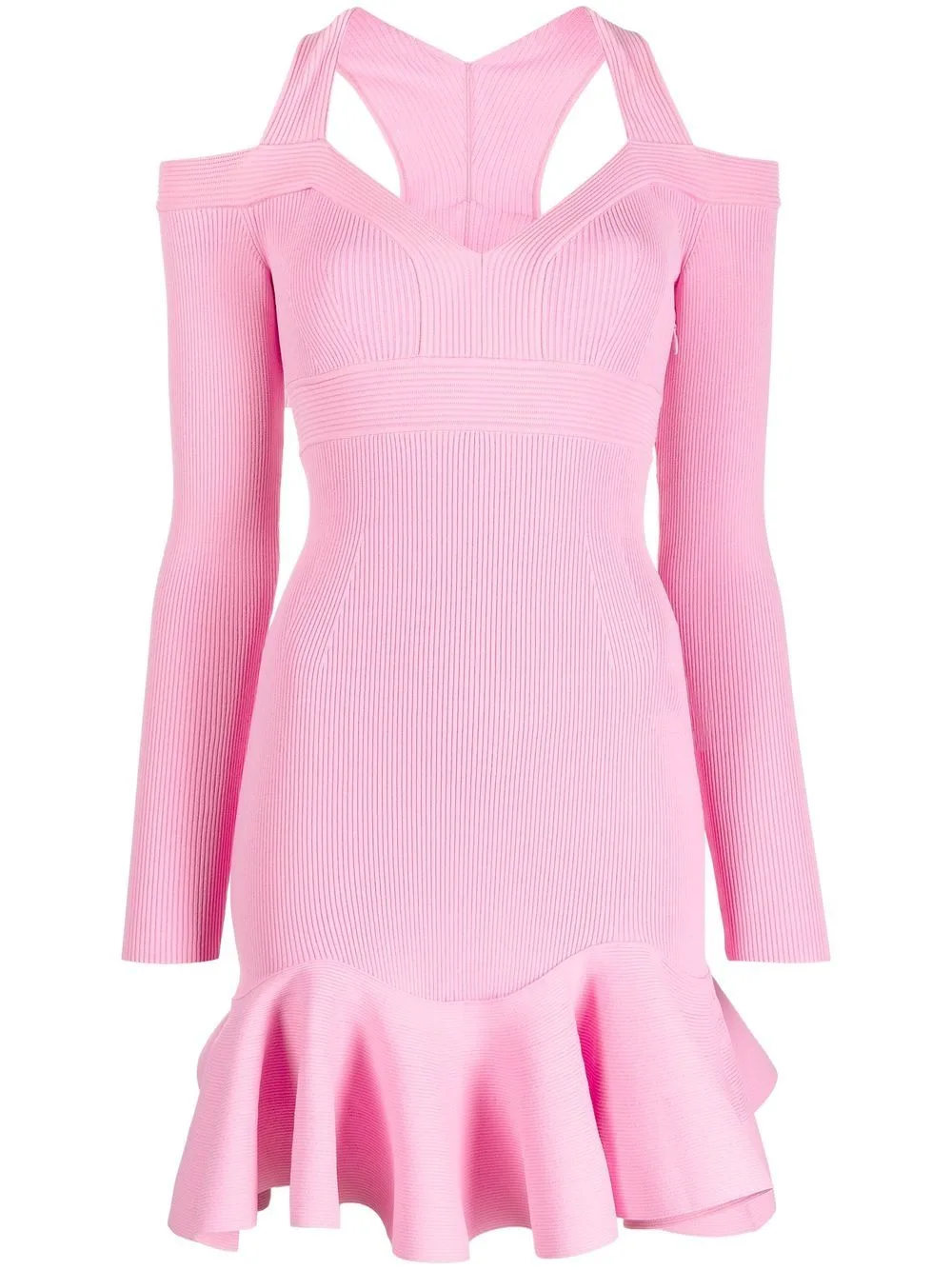 V-Neck Knitted Mini Dress by Alexander McQueen