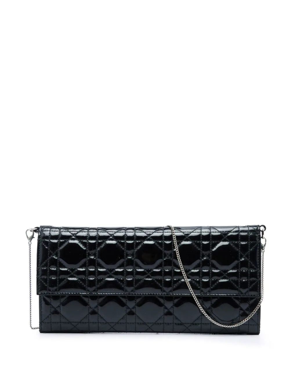 2010 Patent Cannage Clutch with Chain Crossbody Bag by Christian Dior Pre-Owned