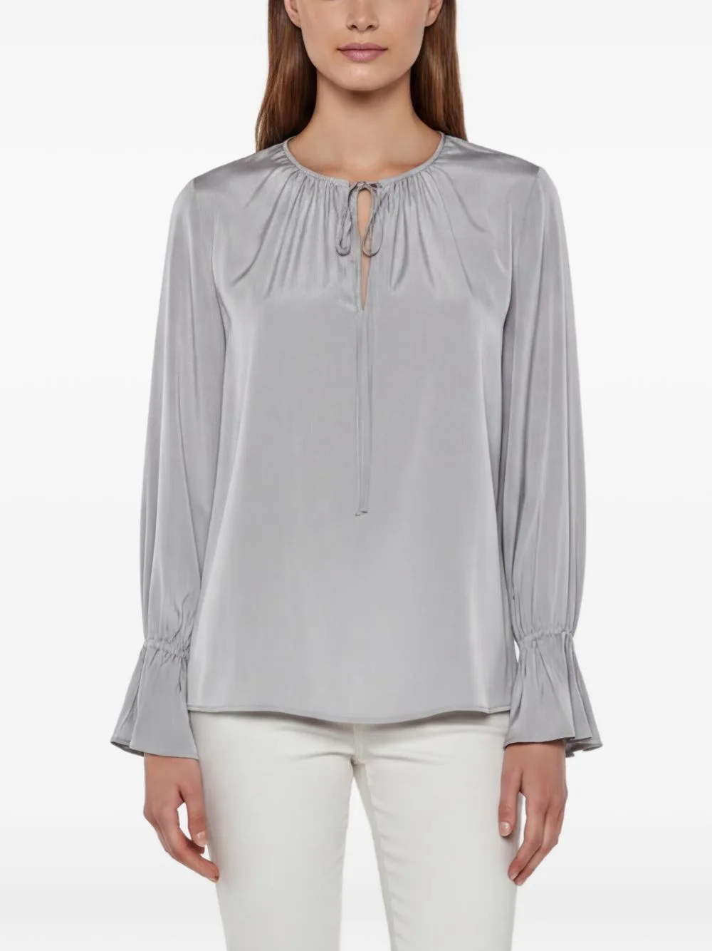 Ruffled Neck-Tie Blouse by DVF Diane von Furstenberg