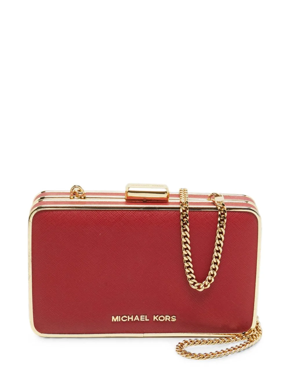 Saffiano Leather Minaudiere Clutch Bag by Michael Kors Vintage