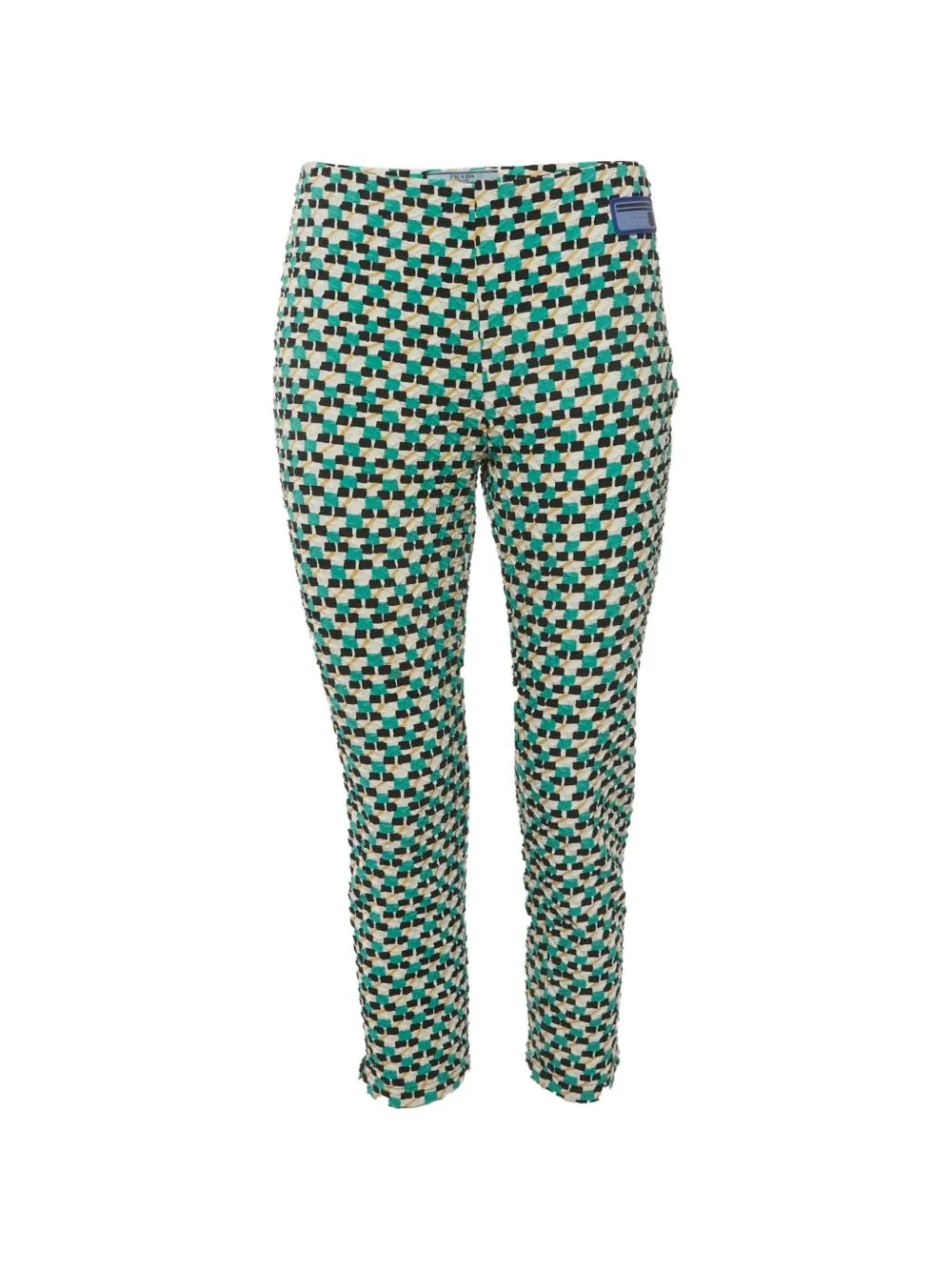 Geometric-Pattern Textured Trousers by Prada Pre-Owned