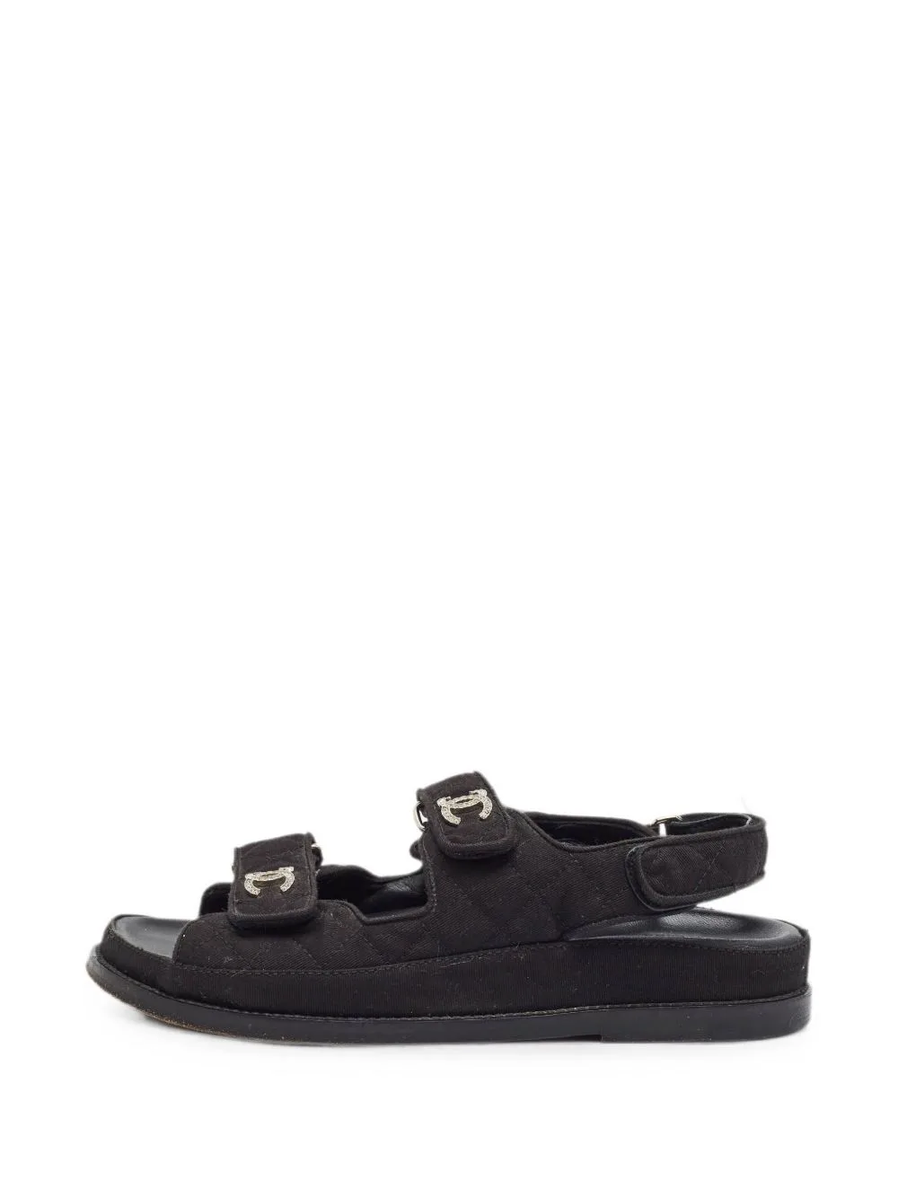 Crystal-Embellished Quilted Sandals by CHANEL Pre-Owned