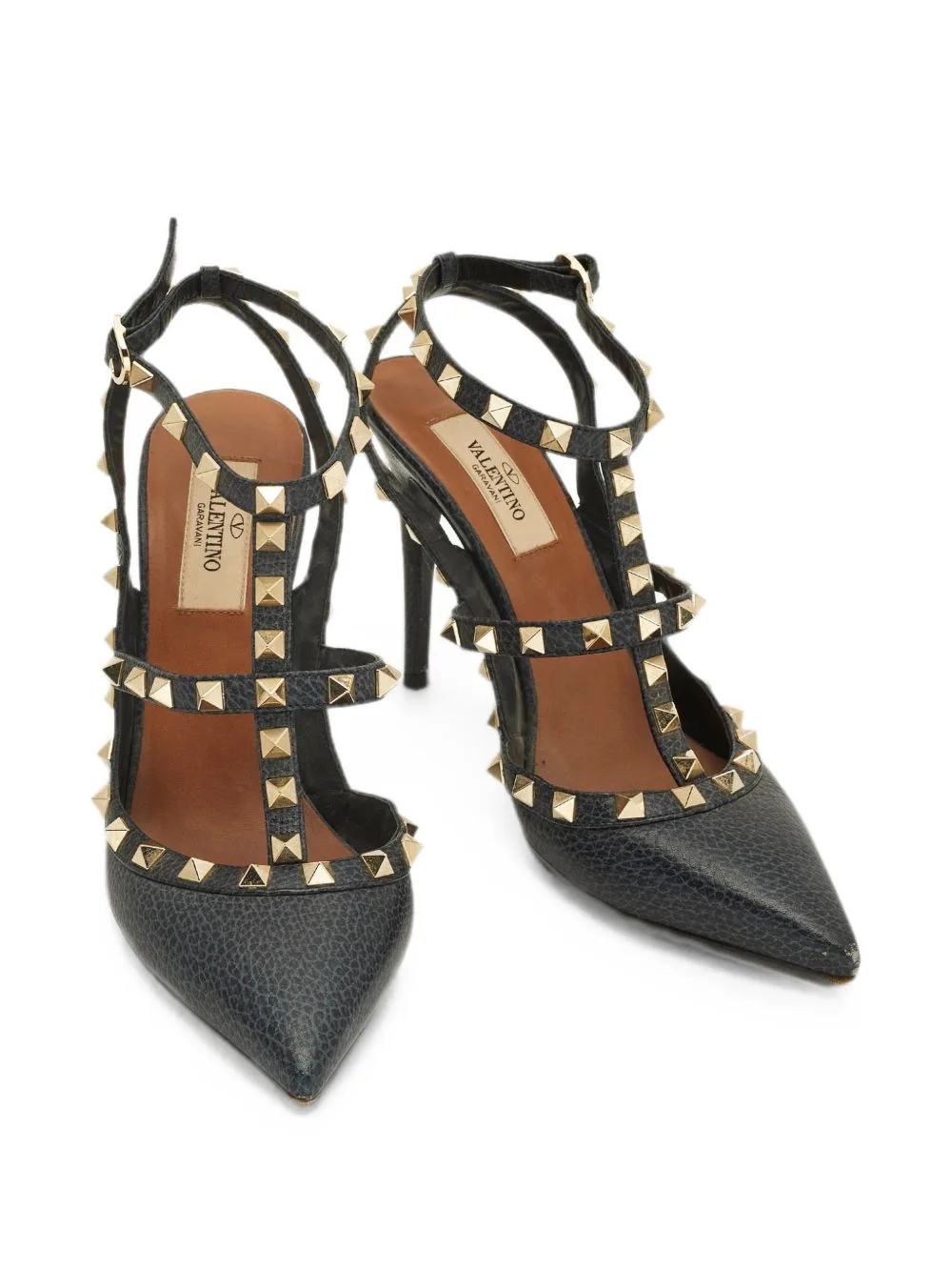 Rockstud Caged Leather Pumps by Valentino Garavani Pre-Owned