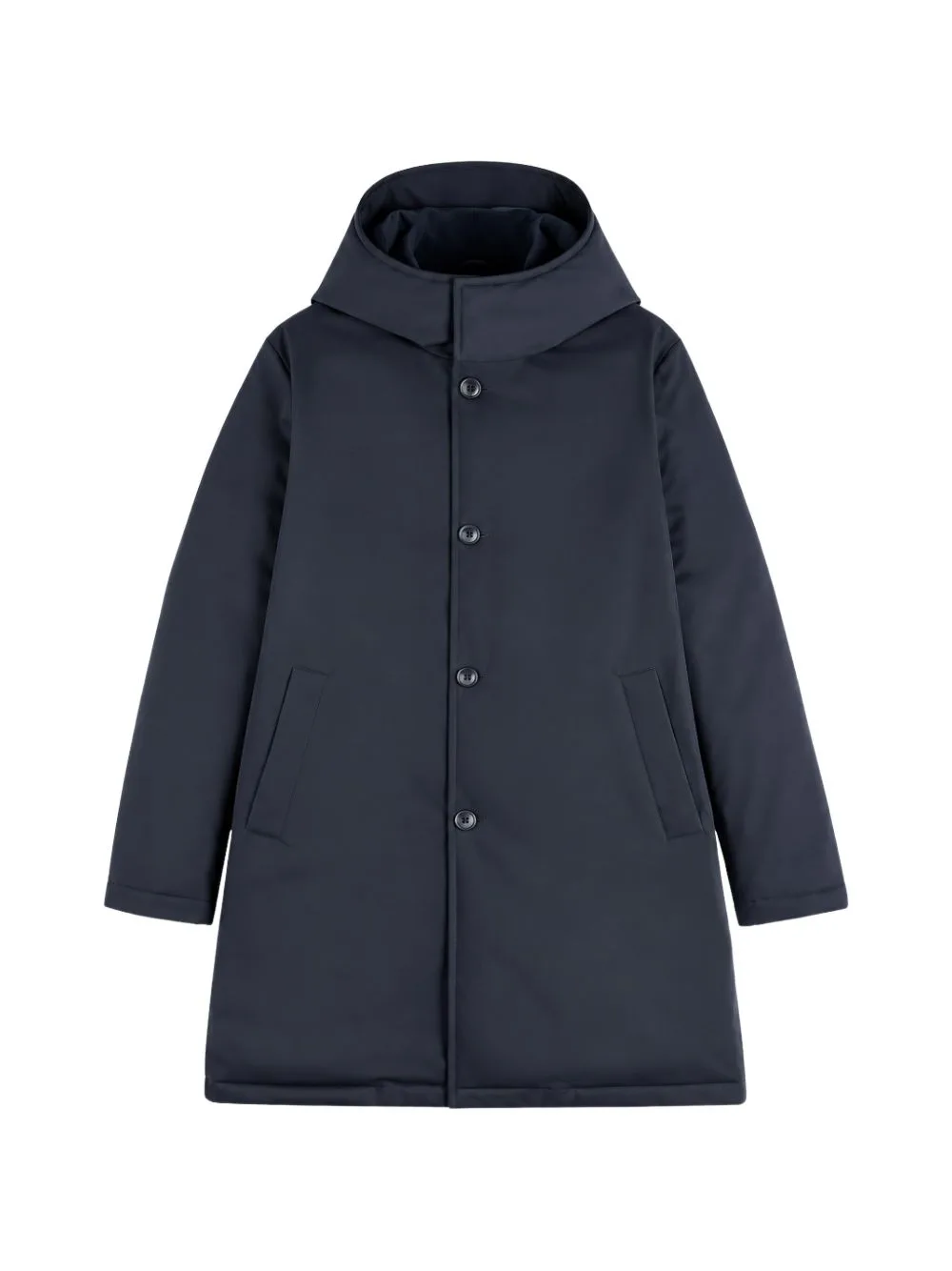 Hooded Button-Fastening Down Parka by Fay