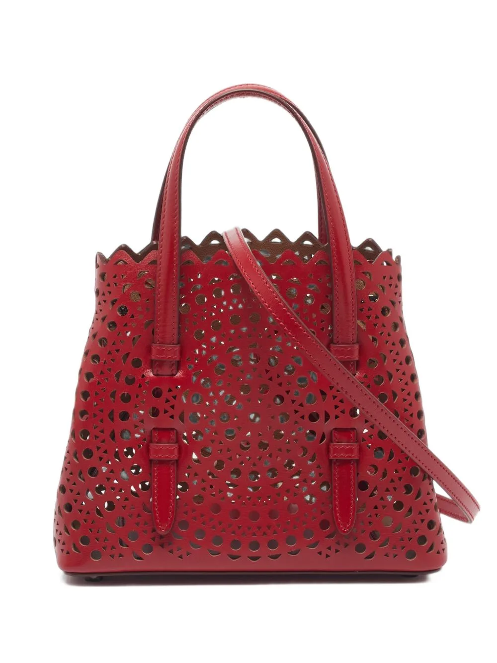 20 Mina Laser-Cut Leather Tote Bag by Alaïa Pre-Owned