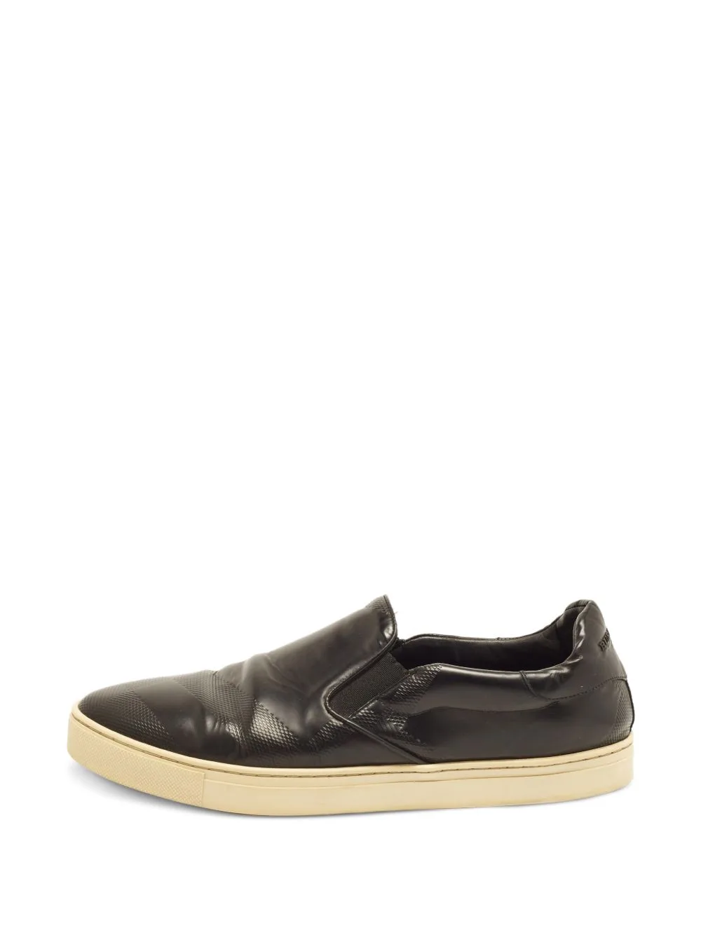 Embossed-Check Slip-On Sneakers by Burberry Pre-Owned