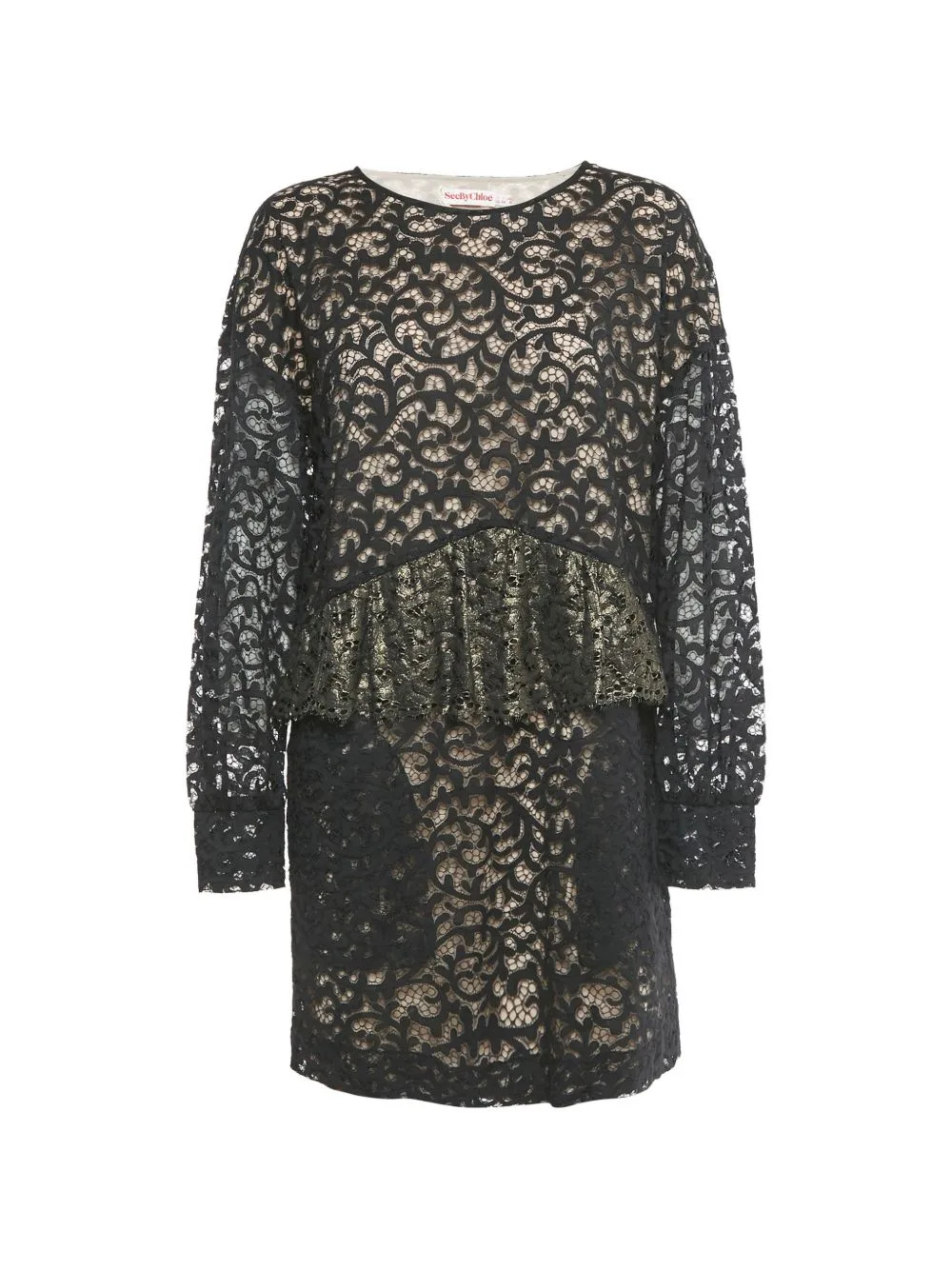Lace Frilled Mini Dress by See by Chloé