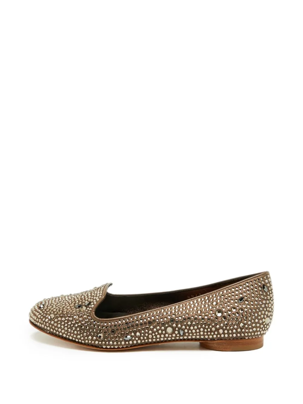 Crystal-Embellished Ballet Flats by Gina