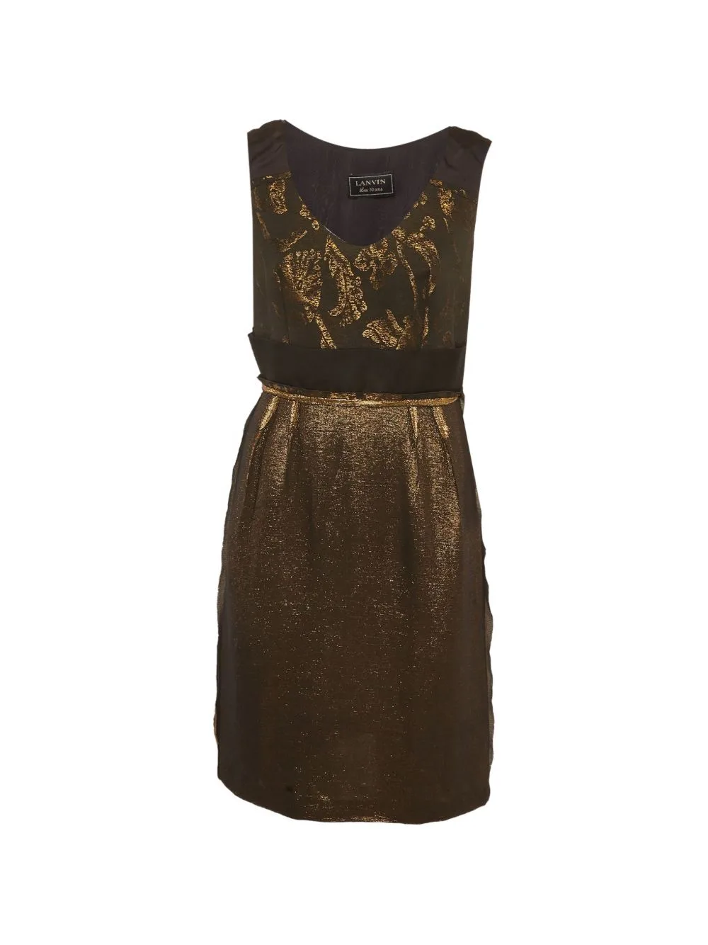 Sleeveless Metallic-Finish V-Neck Mini Dress by Lanvin Pre-Owned