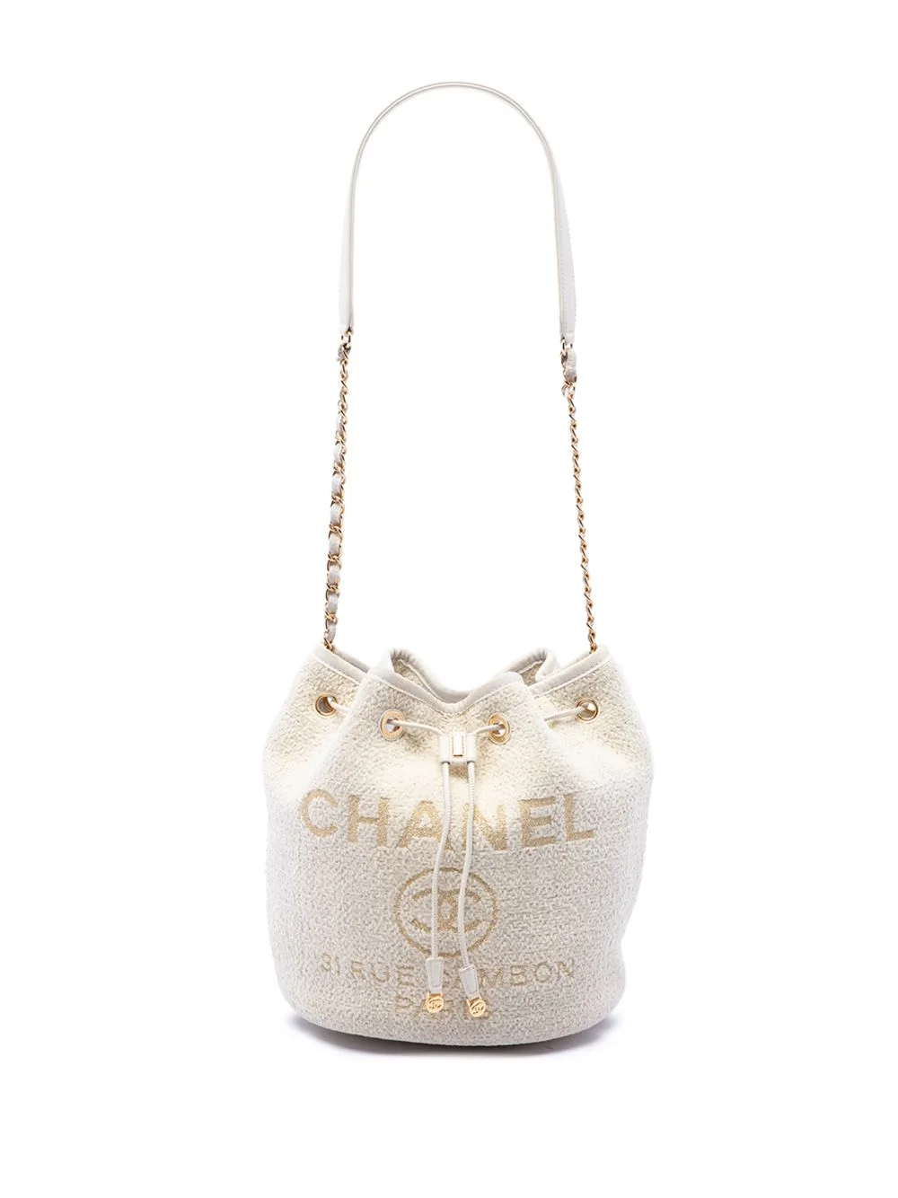 2019 Small Tweed Deauville Drawstring Bucket Bag by CHANEL Pre-Owned