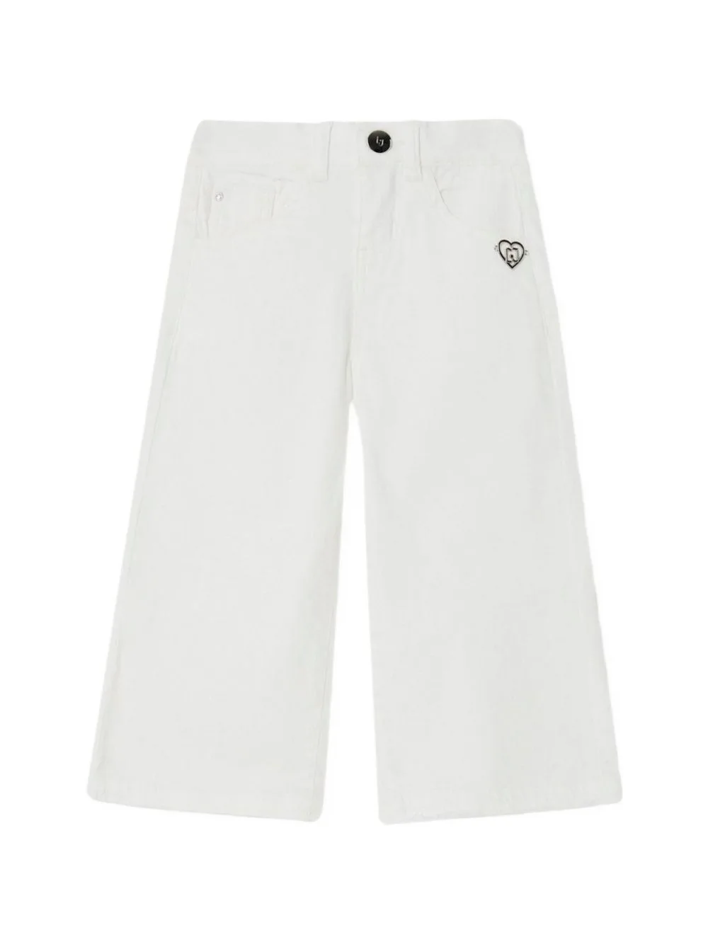 Logo-Patch Wide-Leg Jeans by Liu Jo Kids