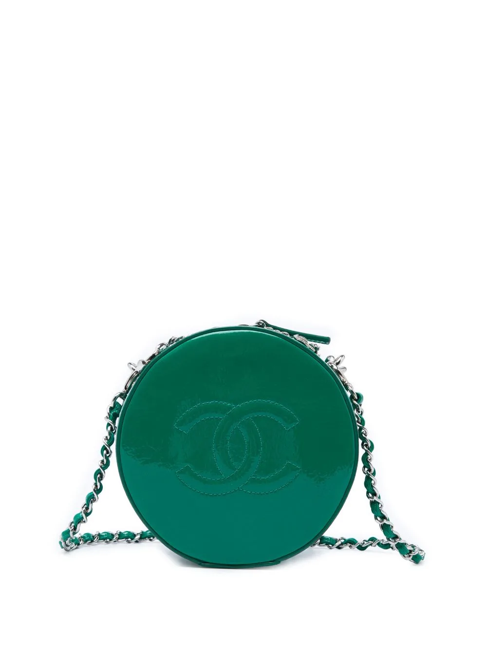 2018-2019 CC Patent Round as Earth Bag Satchel by CHANEL Pre-Owned