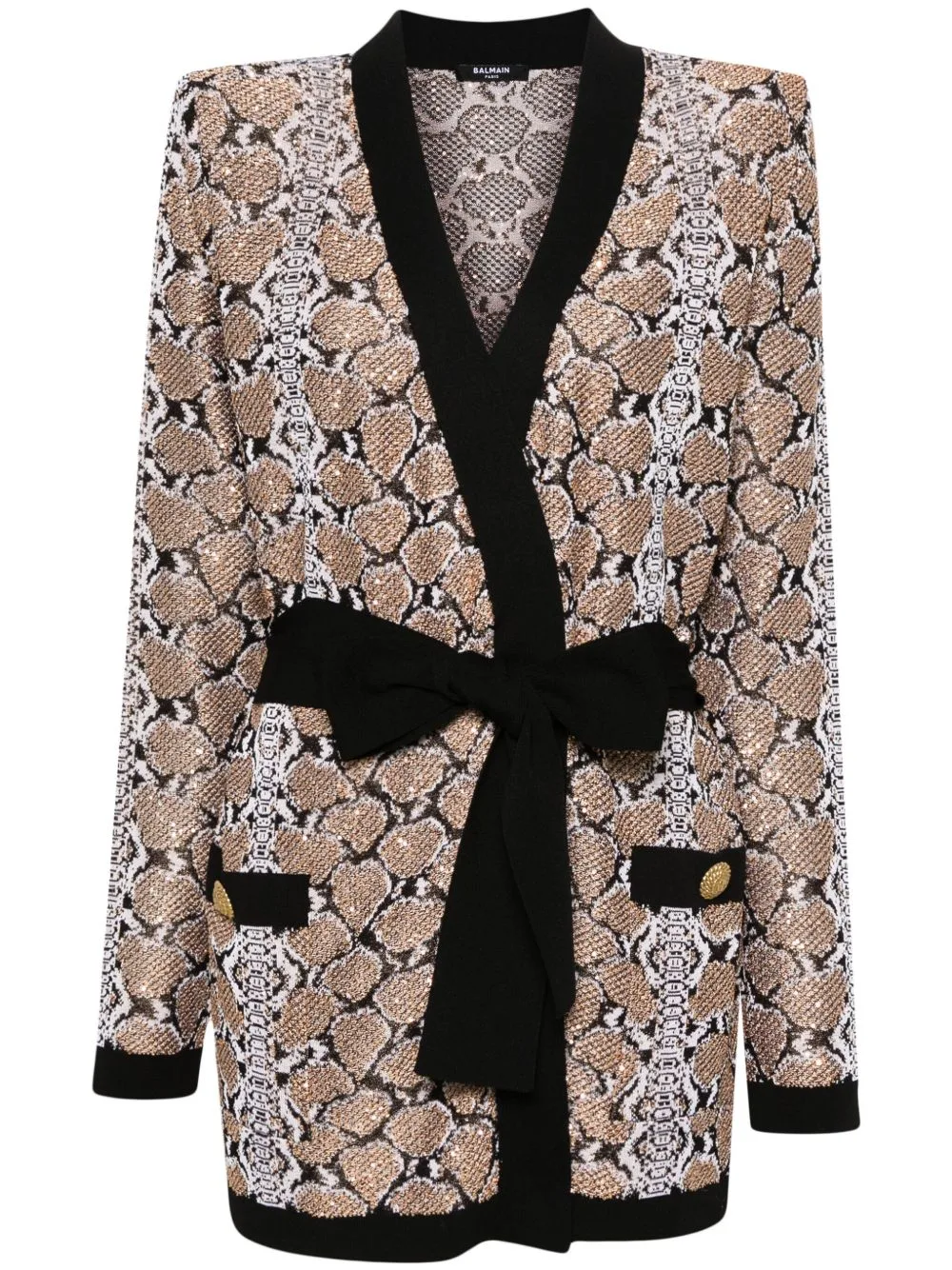 Python-Pattern Cardigan by Balmain