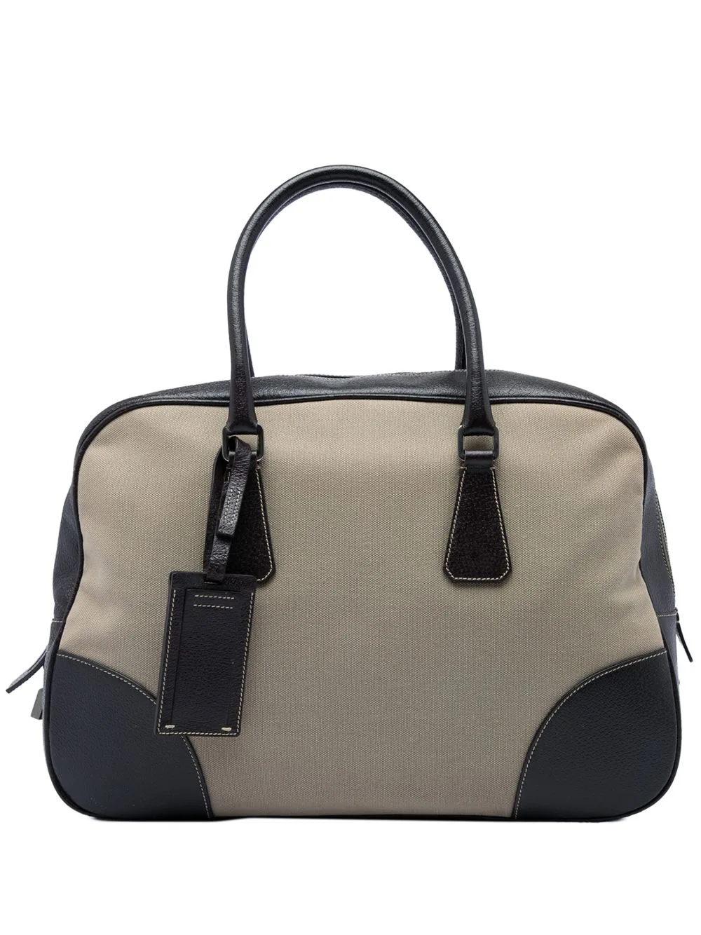 2000-2013 Cinghiale Trimmed Canvas Canapa Bauletto Bag Handbag by Prada Pre-Owned