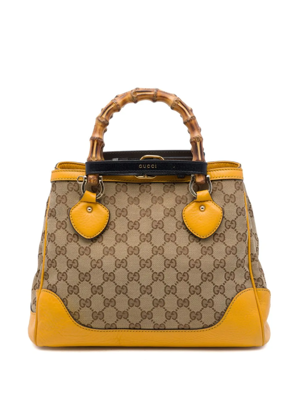 2016-2026 GG Canvas Bamboo Diana Top Handle Tote Satchel by Gucci Pre-Owned