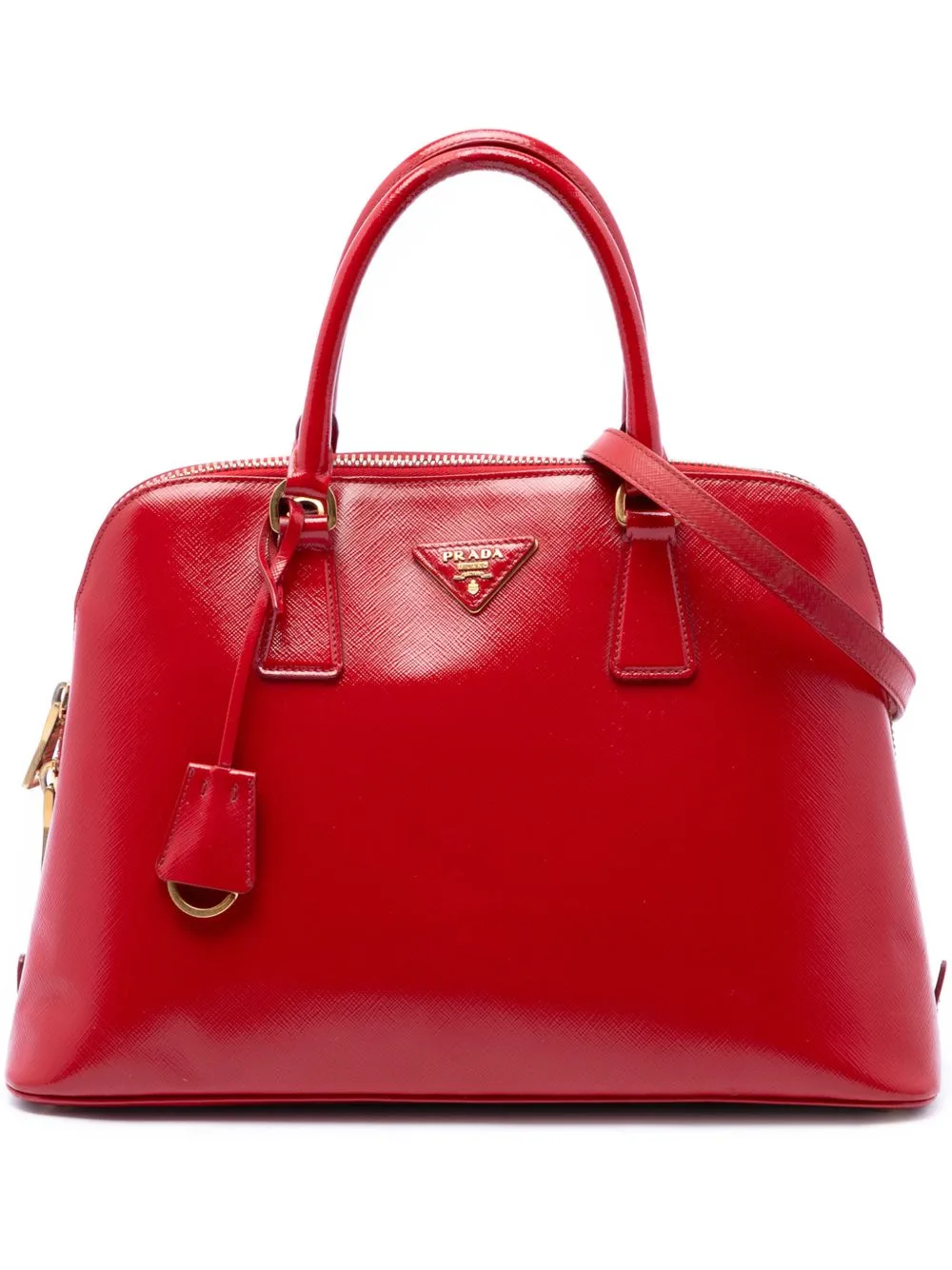 2013-2026 Medium Saffiano Vernice Promenade Satchel by Prada Pre-Owned