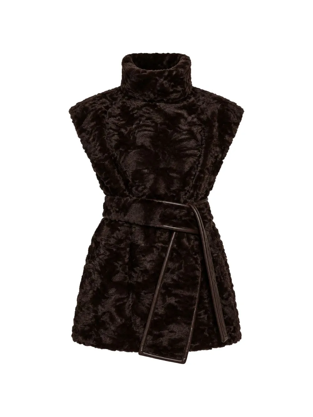 Faux-Fur Belted Gilet by Isabelle Blanche