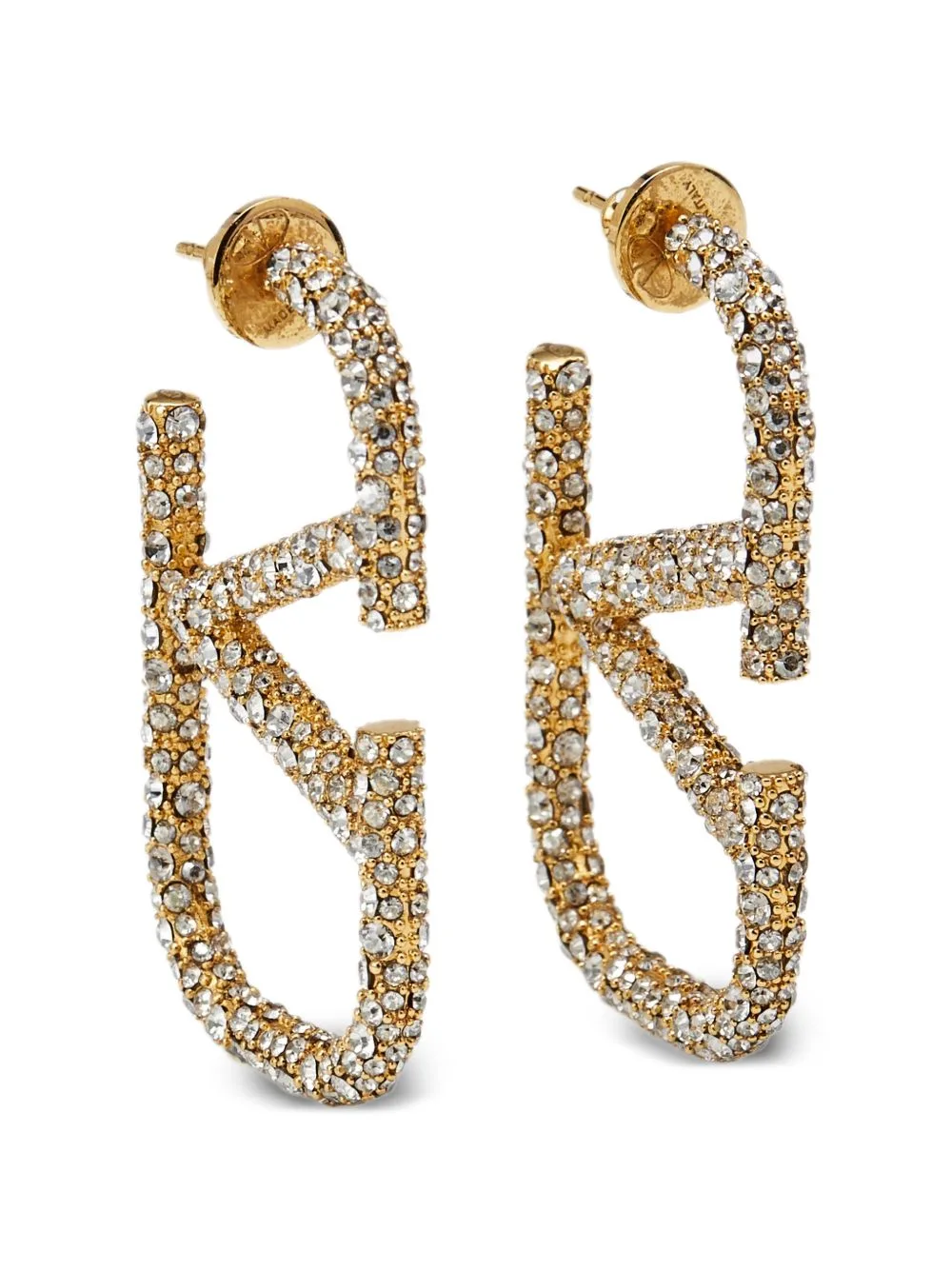 VLogo Crystal-Embellished Earrings by Valentino Garavani Pre-Owned