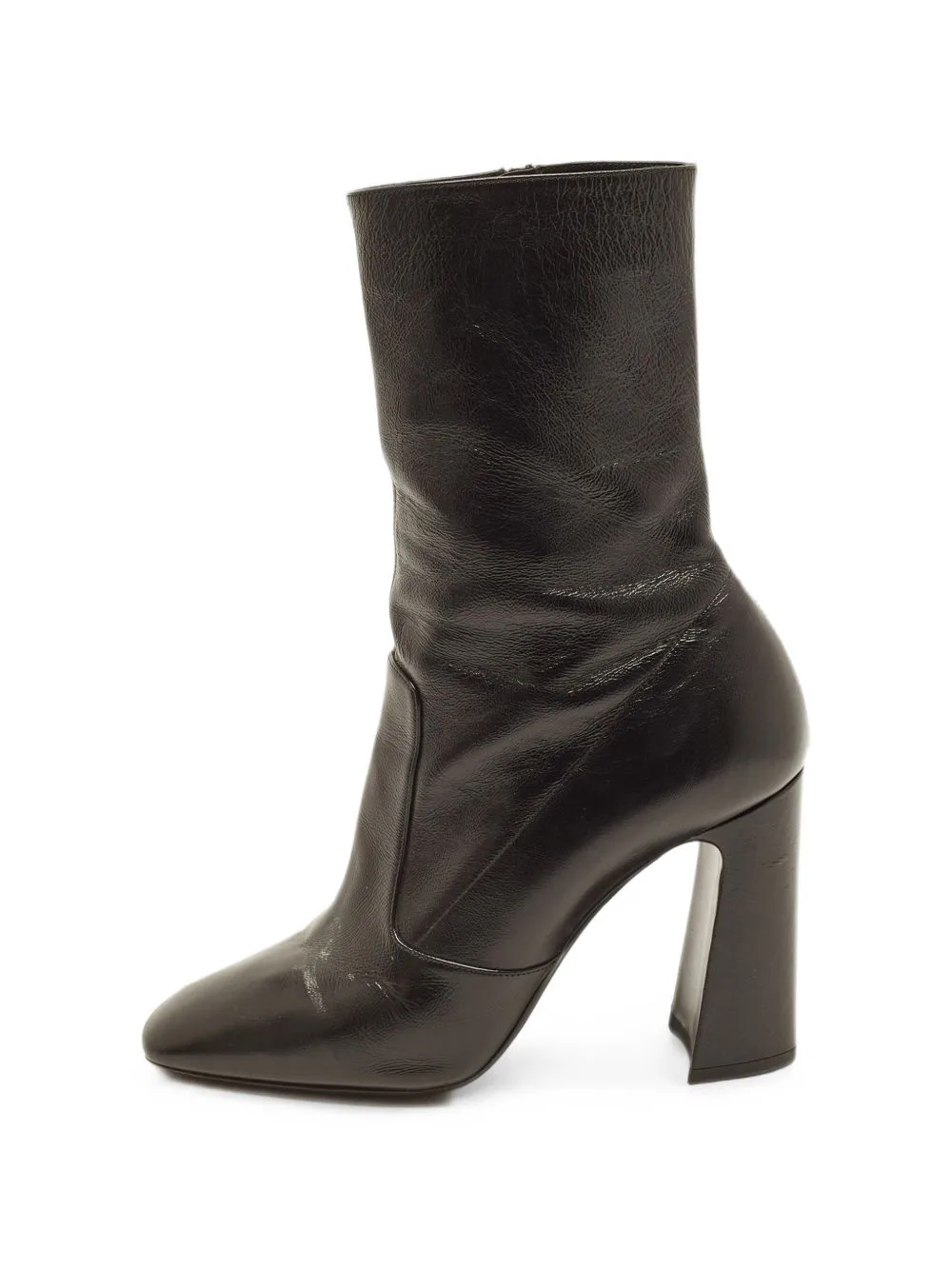 Maddie Mid-Calf Block-Heel Boots by Saint Laurent Pre-Owned