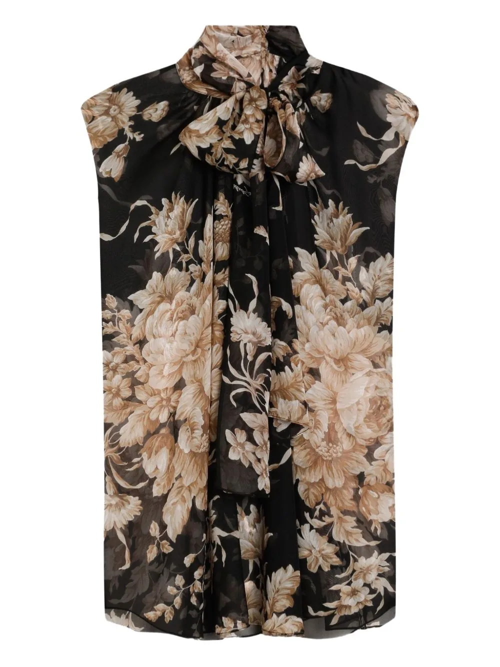Rose-Print Chiffon Sleeveless Top by Dolce & Gabbana