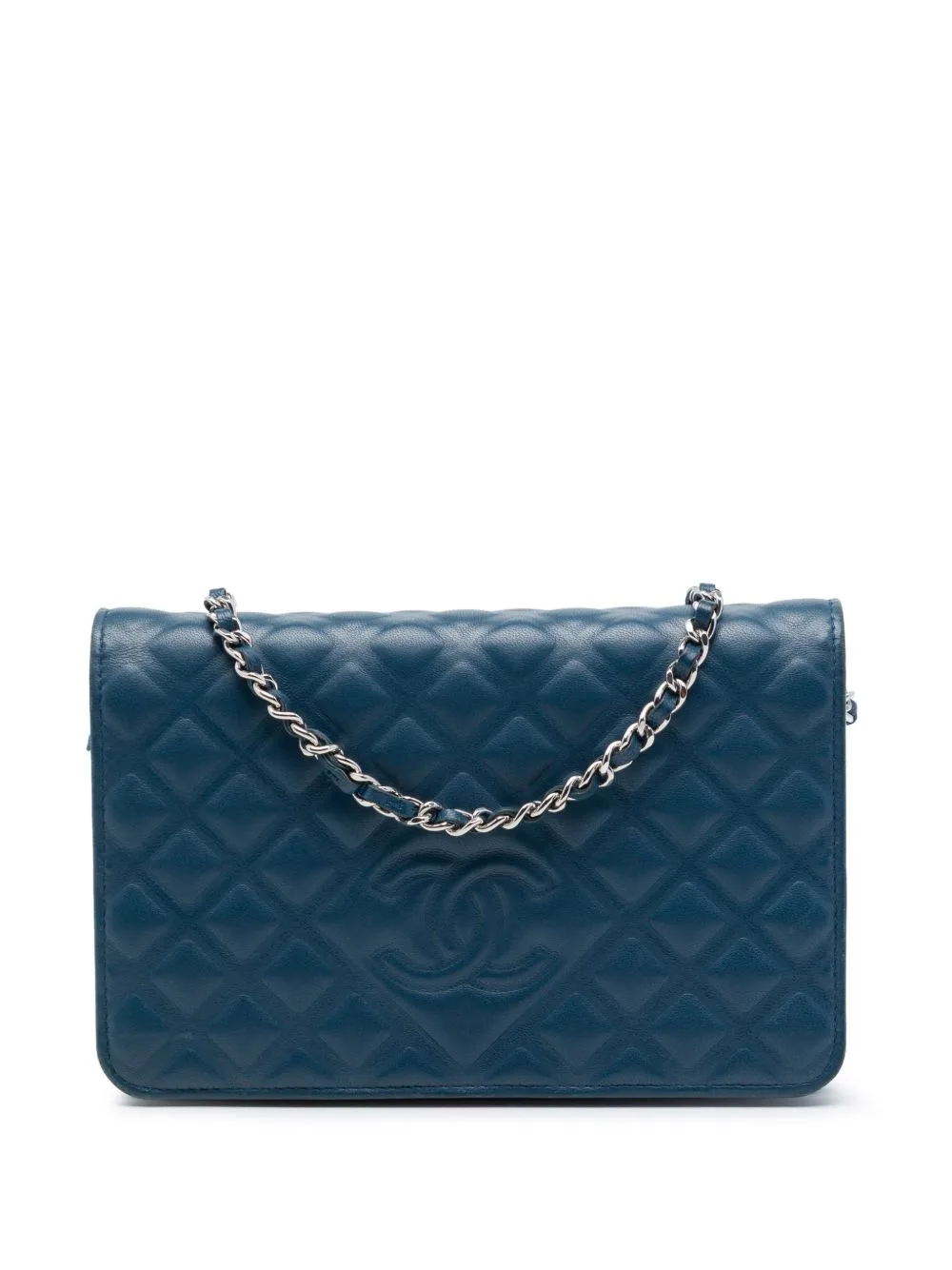 2018 CC-embossed Diamond-Quilting Cross Body Mini Bag by CHANEL Pre-Owned