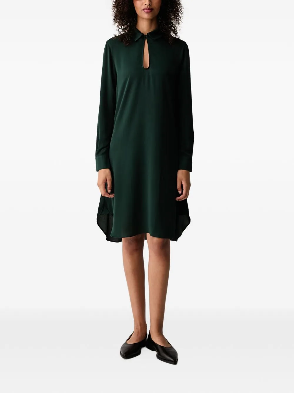 Keyhole-Detail Curved-Hem Dress by Lacoste